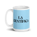 La Científica The Scientist Funny Home Office Work Coffee Mug Mexican Spanish Pride Gift White Glossy Cup Sky Blue Card Mug Mexicada