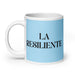 La Resiliente The Resilient One Funny Home Office Work Coffee Mug Mexican Spanish Pride Gift White Glossy Cup Sky Blue Card Mug Mexicada