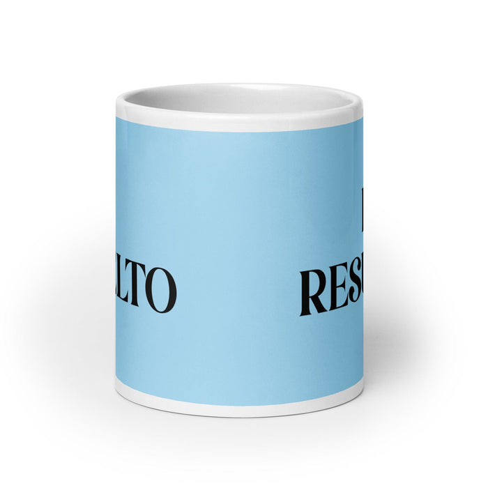 El Resuelto The Determined One Funny Home Office Work Coffee Mug Mexican Spanish Pride Gift White Glossy Cup Sky Blue Card Mug Mexicada