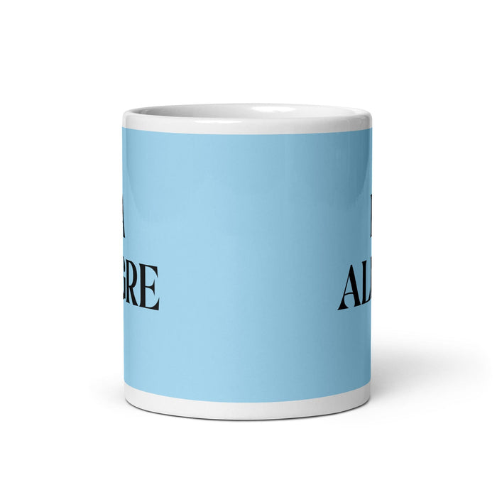 La Alegre The Cheerful One Funny Home Office Work Coffee Mug Mexican Spanish Pride Gift White Glossy Cup Sky Blue Card Mug Mexicada