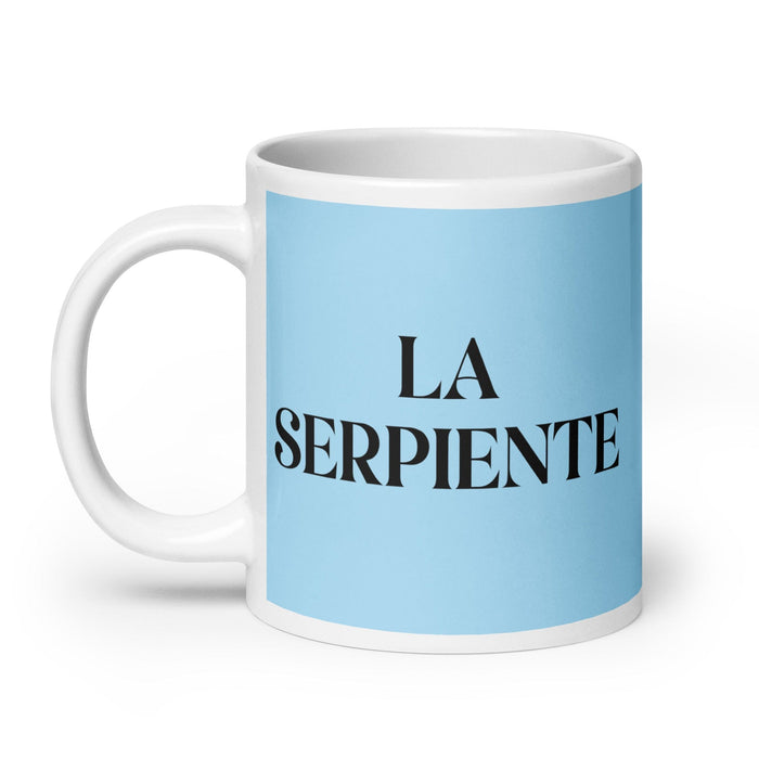 La Serpiente The Snake Funny Home Office Work Coffee Mug Mexican Spanish Pride Gift White Glossy Cup Sky Blue Card Mug Mexicada