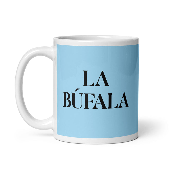 La Búfala The Ox Funny Home Office Work Coffee Mug Mexican Spanish Pride Gift White Glossy Cup Sky Blue Card Mug Mexicada