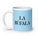 La Búfala The Ox Funny Home Office Work Coffee Mug Mexican Spanish Pride Gift White Glossy Cup Sky Blue Card Mug Mexicada