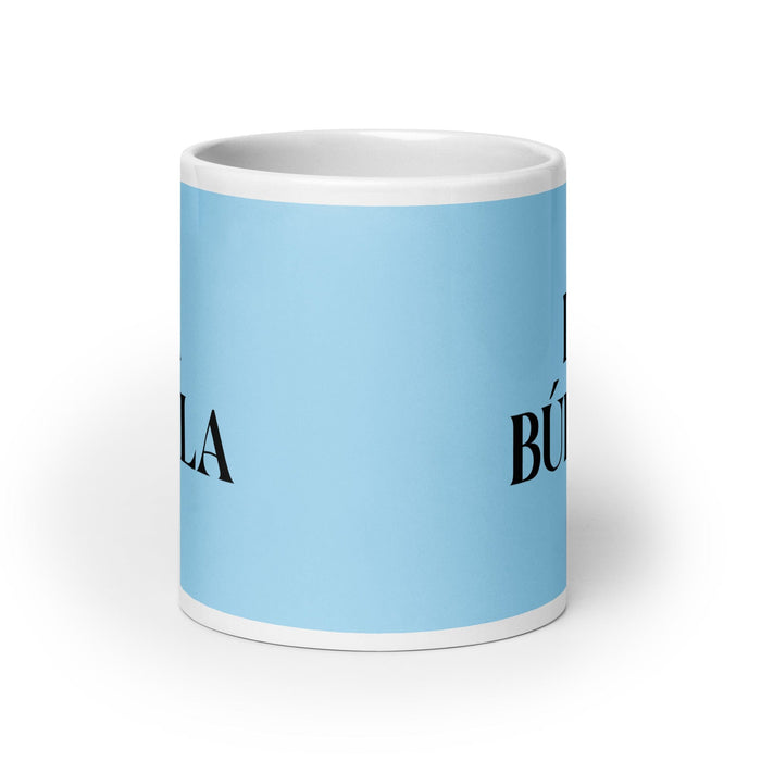 La Búfala The Ox Funny Home Office Work Coffee Mug Mexican Spanish Pride Gift White Glossy Cup Sky Blue Card Mug Mexicada