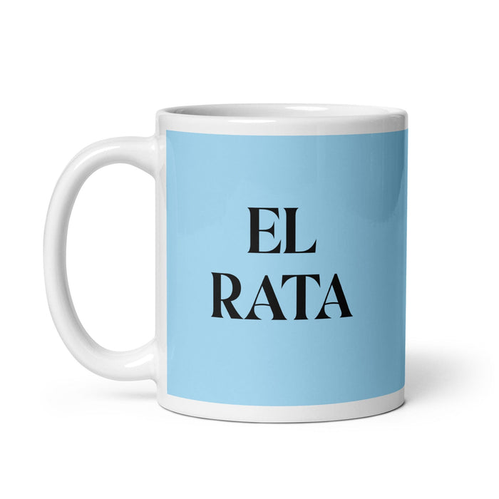 El Rata The Rat Funny Home Office Work Coffee Mug Mexican Spanish Pride Gift White Glossy Cup Sky Blue Card Mug Mexicada