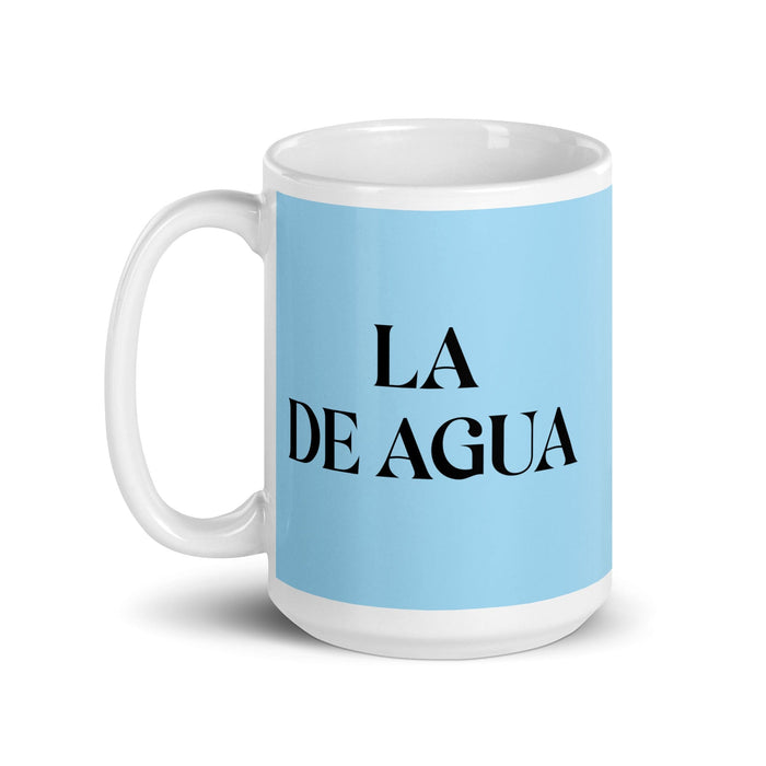 La De Agua The Water Sign Funny Home Office Work Coffee Mug Mexican Spanish Pride Gift White Glossy Cup Sky Blue Card Mug Mexicada