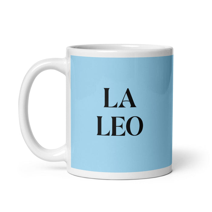 La Leo The Leo Funny Home Office Work Coffee Mug Mexican Spanish Pride Gift White Glossy Cup Sky Blue Card Mug Mexicada