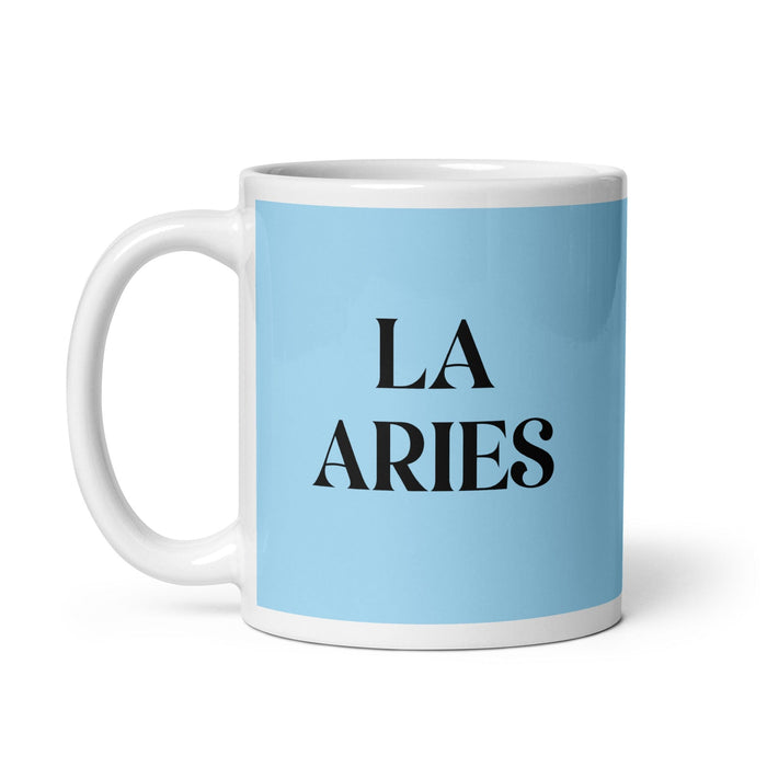 La Aries The Aries Funny Home Office Work Coffee Mug Mexican Spanish Pride Gift White Glossy Cup Sky Blue Card Mug Mexicada