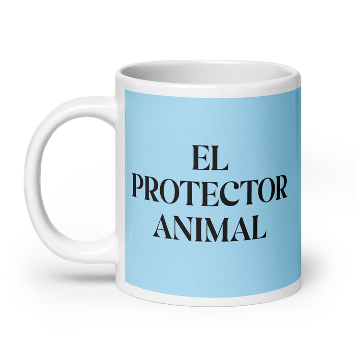 El Protector Animal The Animal Protector Funny Home Office Work Coffee Mug Mexican Spanish Pride Gift White Glossy Cup Sky Blue Card Mug Mexicada