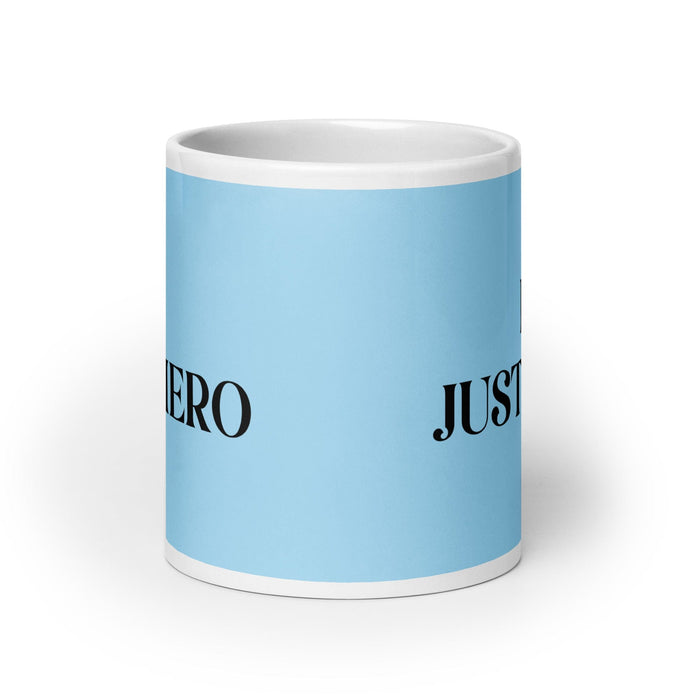 El Justiciero The Justice Advocate Funny Home Office Work Coffee Mug Mexican Spanish Pride Gift White Glossy Cup Sky Blue Card Mug Mexicada