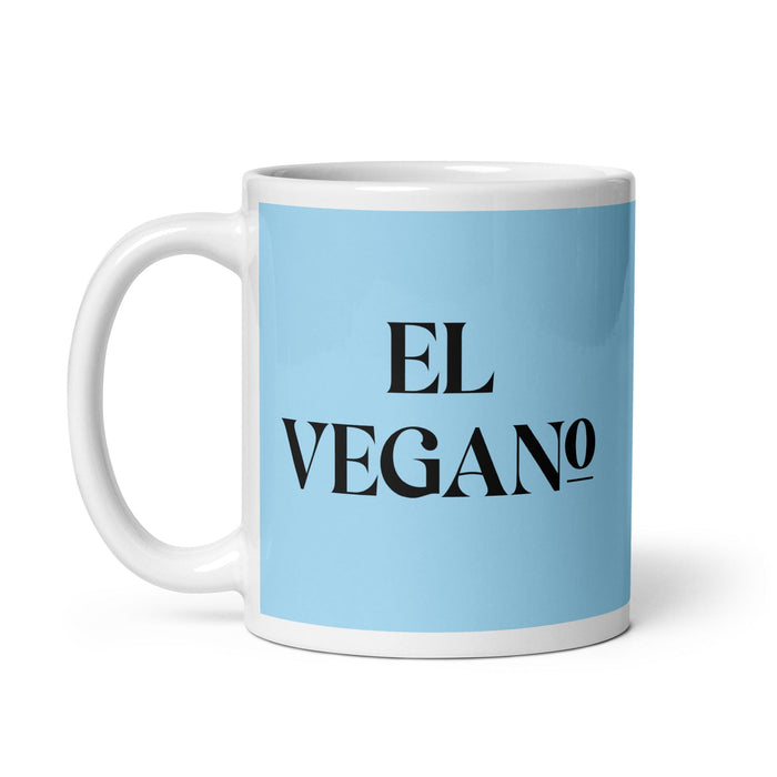 El Vegano The Vegan Funny Home Office Work Coffee Mug Mexican Spanish Pride Gift White Glossy Cup Sky Blue Card Mug Mexicada