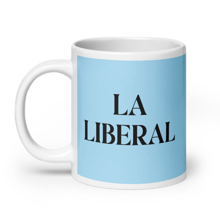 La Liberal The Liberal Funny Home Office Work Coffee Mug Mexican Spanish Pride Gift White Glossy Cup Sky Blue Card Mug Mexicada