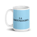 La Existencialista The Existentialist Funny Home Office Work Coffee Mug Mexican Spanish Pride Gift White Glossy Cup Sky Blue Card Mug Mexicada