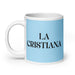 La Cristiana The Christian Funny Home Office Work Coffee Mug Mexican Spanish Pride Gift White Glossy Cup Sky Blue Card Mug Mexicada