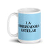 La Observadora Estelar The Star Observer Funny Home Office Work Coffee Mug Mexican Spanish Pride Gift White Glossy Cup Sky Blue Card Mug Mexicada