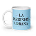 La Jardinera Urbana The Urban Gardener Funny Home Office Work Coffee Mug Mexican Spanish Pride Gift White Glossy Cup Sky Blue Card Mug Mexicada