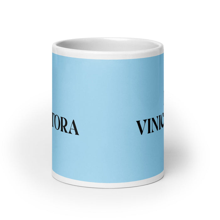 La Vinicultora The Winemaker Funny Home Office Work Coffee Mug Mexican Spanish Pride Gift White Glossy Cup Sky Blue Card Mug Mexicada