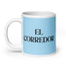 El Corredor The Runner Funny Home Office Work Coffee Mug Mexican Spanish Pride Gift White Glossy Cup Sky Blue Card Mug Mexicada