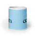 La Ciclista The Cyclist Funny Home Office Work Coffee Mug Mexican Spanish Pride Gift White Glossy Cup Sky Blue Card Mug Mexicada