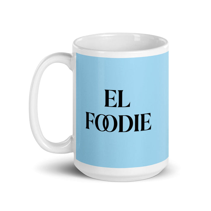 El Foodie The Foodie Funny Home Office Work Coffee Mug Mexican Spanish Pride Gift White Glossy Cup Sky Blue Card Mug Mexicada