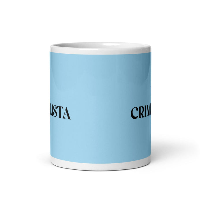 La Criminalista The Criminalist Funny Home Office Work Coffee Mug Mexican Spanish Pride Gift White Glossy Cup Sky Blue Card Mug Mexicada