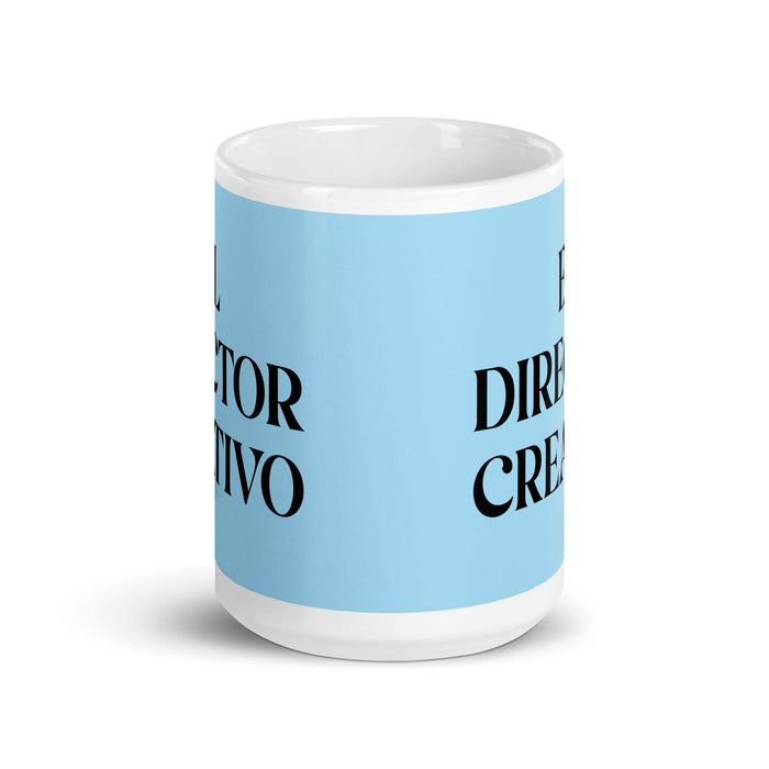 El Director Creativo The Creative Director Funny Home Office Work Coffee Mug Mexican Spanish Pride Gift White Glossy Cup Sky Blue Card Mug Mexicada