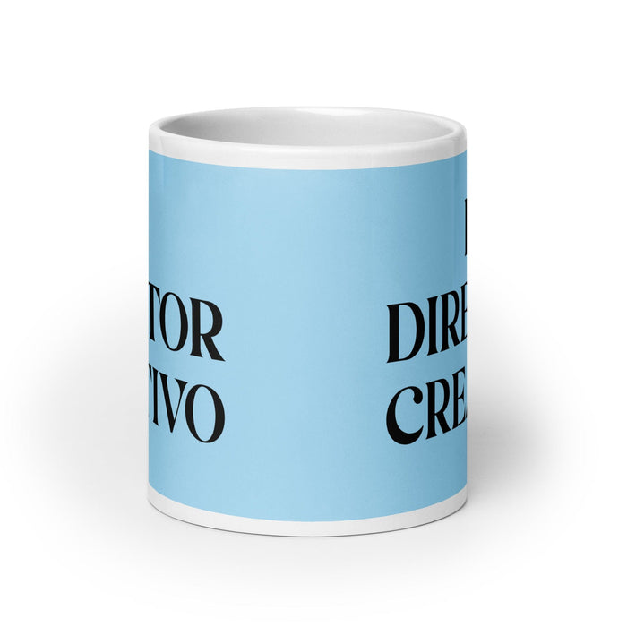 El Director Creativo The Creative Director Funny Home Office Work Coffee Mug Mexican Spanish Pride Gift White Glossy Cup Sky Blue Card Mug Mexicada