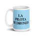 La Pilota De Drones The Drone Pilot Funny Home Office Work Coffee Mug Mexican Spanish Pride Gift White Glossy Cup Sky Blue Card Mug Mexicada