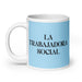 La Trabajadora Social The Social Worker Funny Home Office Work Coffee Mug Mexican Spanish Pride Gift White Glossy Cup Sky Blue Card Mug Mexicada