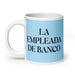 La Empleada De Banco The Bank Teller Funny Home Office Work Coffee Mug Mexican Spanish Pride Gift White Glossy Cup Sky Blue Card Mug Mexicada