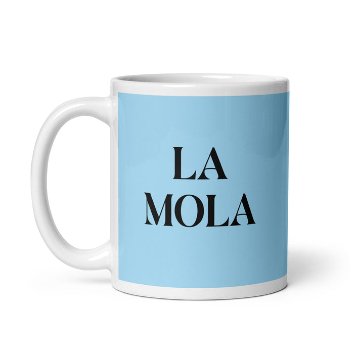 La Mola The Cool One Funny Home Office Work Coffee Mug Mexican Spanish Pride Gift White Glossy Cup Sky Blue Card Mug Mexicada