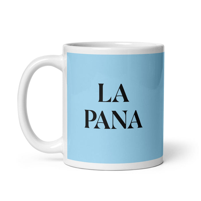 La Pana The Buddy Funny Home Office Work Coffee Mug Mexican Spanish Pride Gift White Glossy Cup Sky Blue Card Mug Mexicada