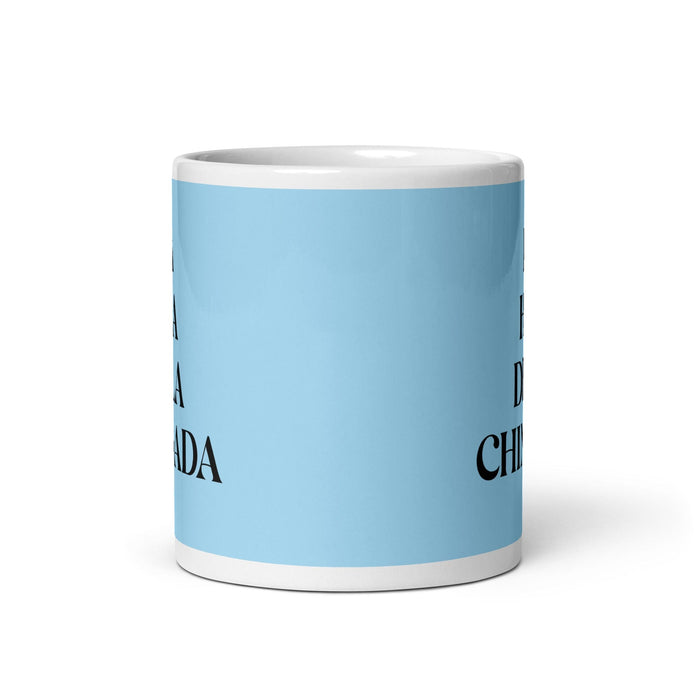 La Hija De La Chingada The Troublesome One Funny Home Office Work Coffee Mug Mexican Spanish Pride Gift White Glossy Cup Sky Blue Card Mug Mexicada