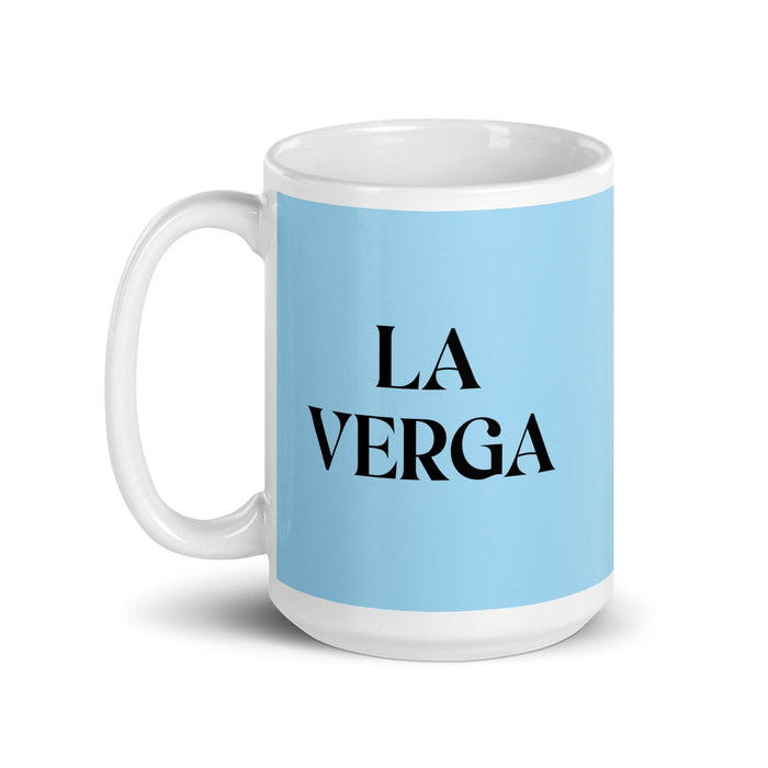 La Verga The Awesome One Funny Home Office Work Coffee Mug Mexican Spanish Pride Gift White Glossy Cup Sky Blue Card Mug Mexicada