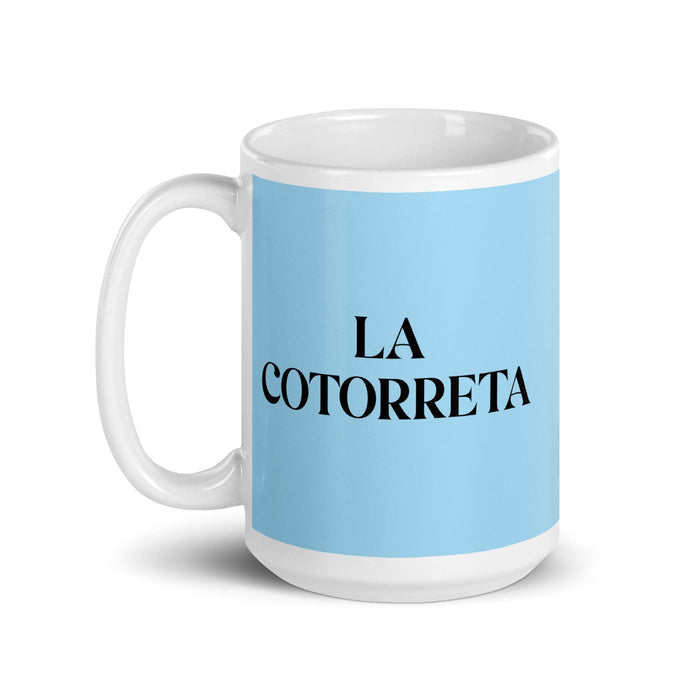 La Cotorreta The Talkative One Funny Home Office Work Coffee Mug Mexican Spanish Pride Gift White Glossy Cup Sky Blue Card Mug Mexicada