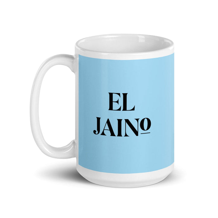 El Jaino The Girlfriend/Boyfriend Funny Home Office Work Coffee Mug Mexican Spanish Pride Gift White Glossy Cup Sky Blue Card Mug Mexicada