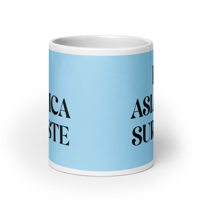 La Asiática Sureste The Southeast Asian Funny Home Office Work Coffee Mug Mexican Spanish Pride Gift White Glossy Cup Sky Blue Card Mug Mexicada