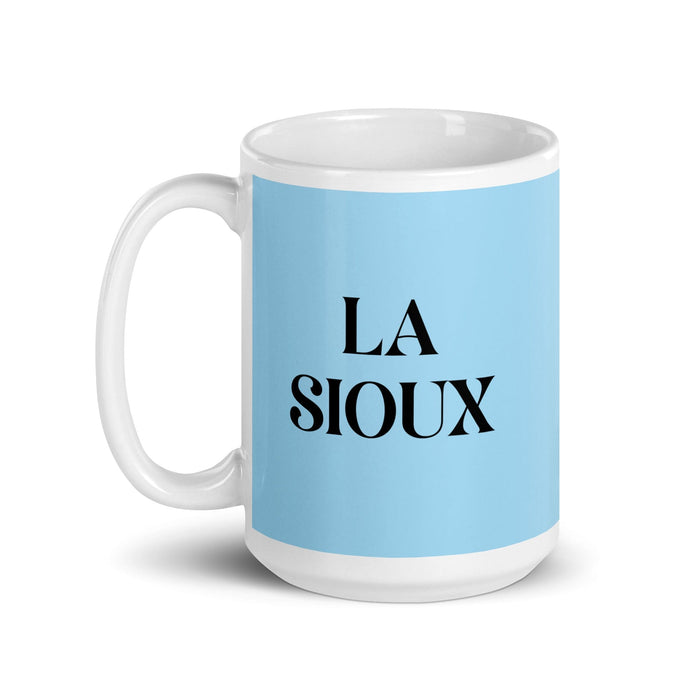 La Sioux The Sioux Funny Home Office Work Coffee Mug Mexican Spanish Pride Gift White Glossy Cup Sky Blue Card Mug Mexicada