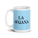 La Afgana The Afghan Funny Home Office Work Coffee Mug Mexican Spanish Pride Gift White Glossy Cup Sky Blue Card Mug Mexicada