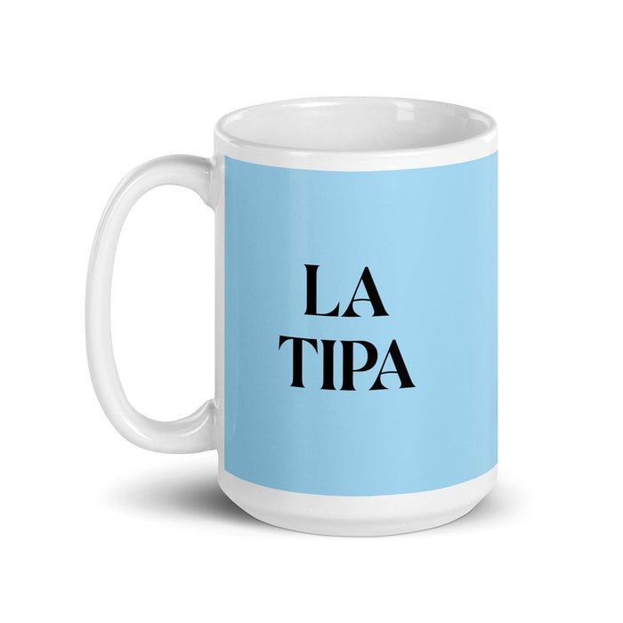 La Tipa The Gal / The Guy Funny Home Office Work Coffee Mug Mexican Spanish Pride Gift White Glossy Cup Sky Blue Card Mug Mexicada