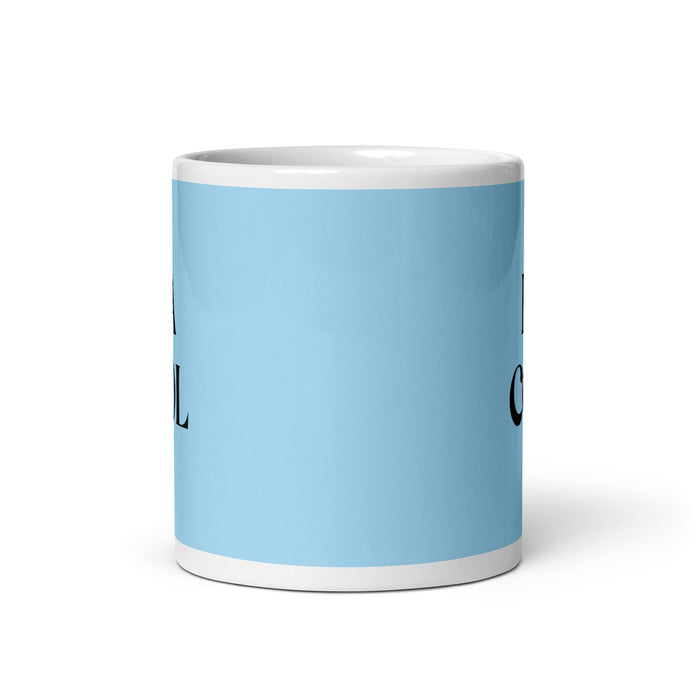 La Cool The Cool One Funny Home Office Work Coffee Mug Mexican Spanish Pride Gift White Glossy Cup Sky Blue Card Mug Mexicada