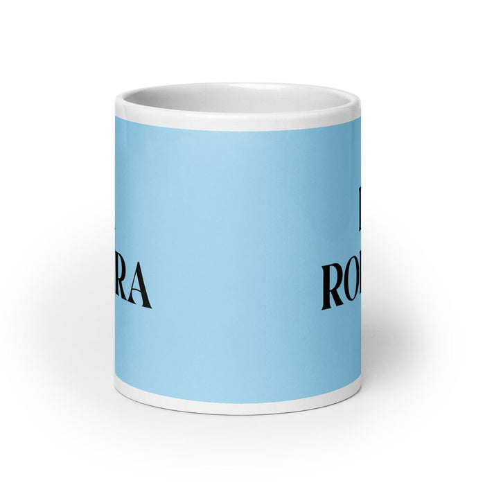 La Rolera The Roller Funny Home Office Work Coffee Mug Mexican Spanish Pride Gift White Glossy Cup Sky Blue Card Mug Mexicada