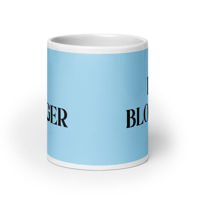 La Blogger The Blogger Funny Home Office Work Coffee Mug Mexican Spanish Pride Gift White Glossy Cup Sky Blue Card Mug Mexicada