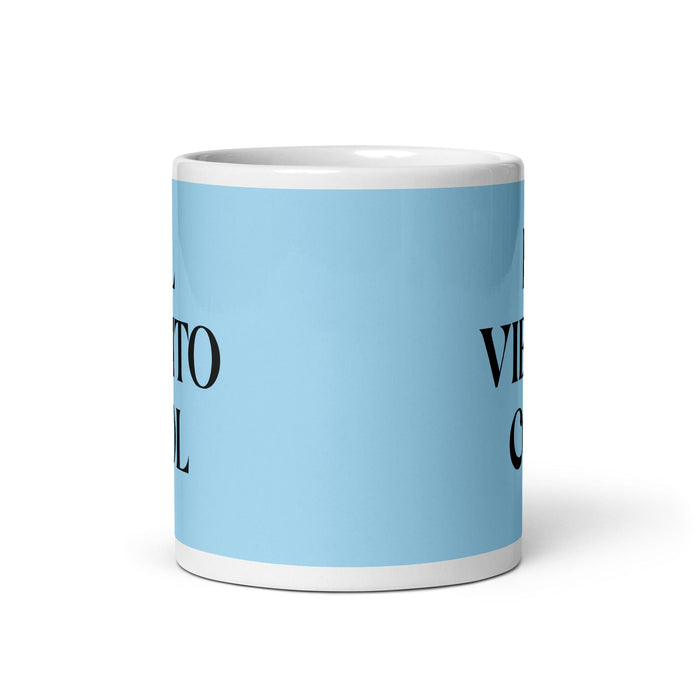 El Viejito Cool The Cool Grandma / Grandpa Funny Home Office Work Coffee Mug Mexican Spanish Pride Gift White Glossy Cup Sky Blue Card Mug Mexicada