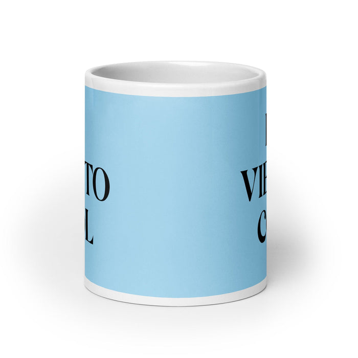 El Viejito Cool The Cool Grandma / Grandpa Funny Home Office Work Coffee Mug Mexican Spanish Pride Gift White Glossy Cup Sky Blue Card Mug Mexicada