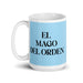 El Mago Del Orden The Order Wizard Funny Home Office Work Coffee Mug Mexican Spanish Pride Gift White Glossy Cup Sky Blue Card Mug Mexicada