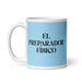 El Preparador Físico The Fitness Trainer Funny Home Office Work Coffee Mug Mexican Spanish Pride Gift White Glossy Cup Sky Blue Card Mug Mexicada