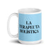 La Terapeuta Holística The Holistic Therapist Funny Home Office Work Coffee Mug Mexican Spanish Pride Gift White Glossy Cup Sky Blue Card Mug Mexicada