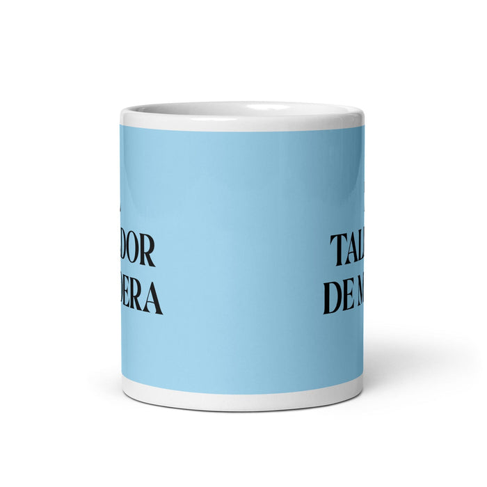 El Tallador De Madera The Woodcarver Funny Home Office Work Coffee Mug Mexican Spanish Pride Gift White Glossy Cup Sky Blue Card Mug Mexicada