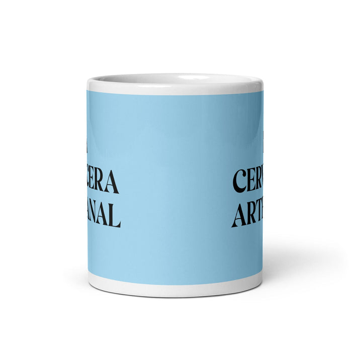 La Cervecera Artesanal The Craft Brewer Funny Home Office Work Coffee Mug Mexican Spanish Pride Gift White Glossy Cup Sky Blue Card Mug Mexicada